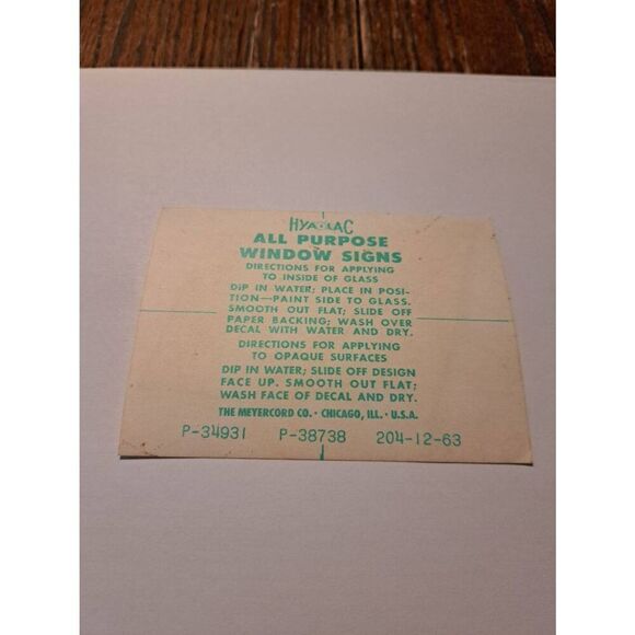 Vintage RARE Original 60s Getz Geared Checkered Flag Water Slide Decal Race - Picture 4 of 4